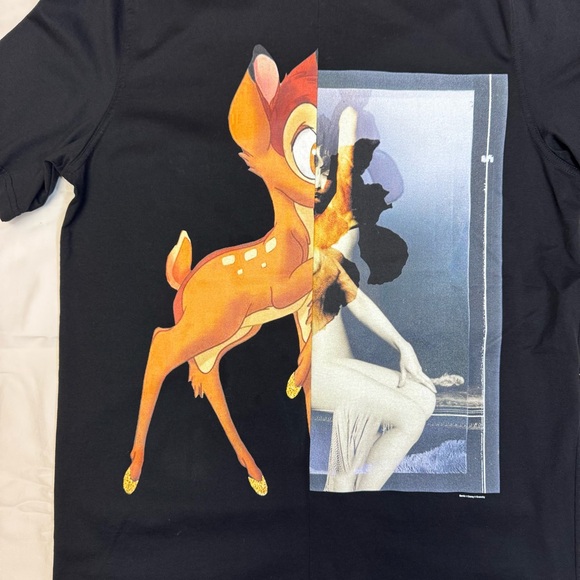 Authentic Excellent Givenchy Disney Bambi Black Crewneck T Shirt size Medium - Picture 2 of 7